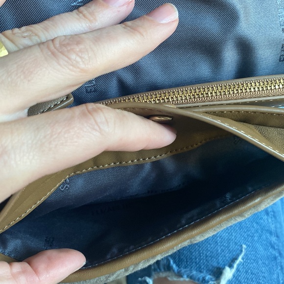 Elizabeth and James, Shearling Fur & Leather Charlie Shoulder Bag, Stone - Picture 10 of 13